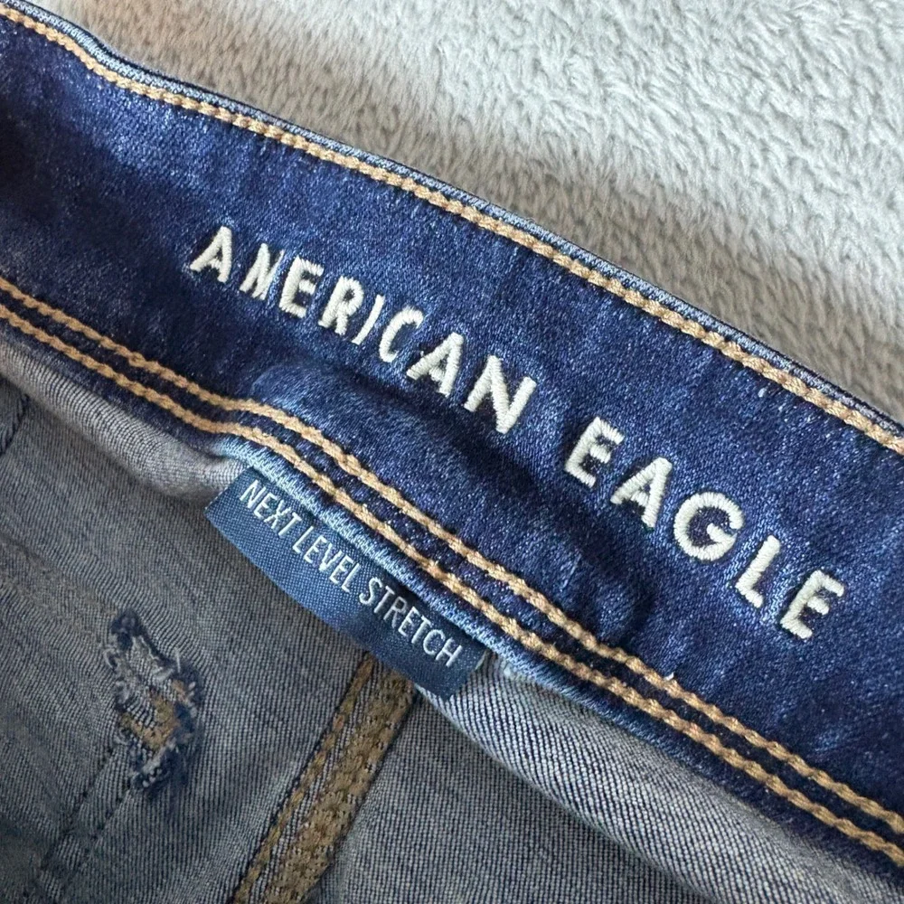 American Eagle Jeans‎ Women 0 (Fits 26x29) Kick Boot Dark Wash Stretch Whiskered